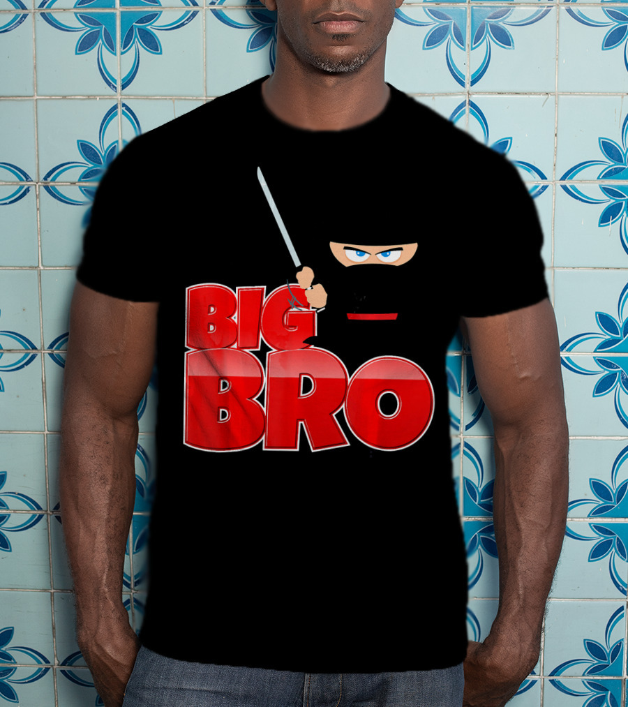 Big Bro Ninja Big Brother With Sword And Mask T-Shirt