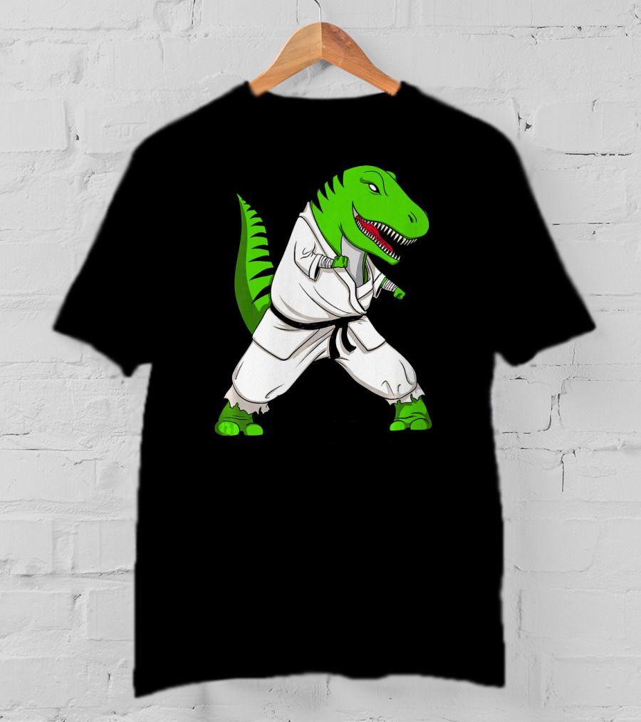 T Rex Dinosaur Karate Ninja Martial Arts Gi T-Shirt