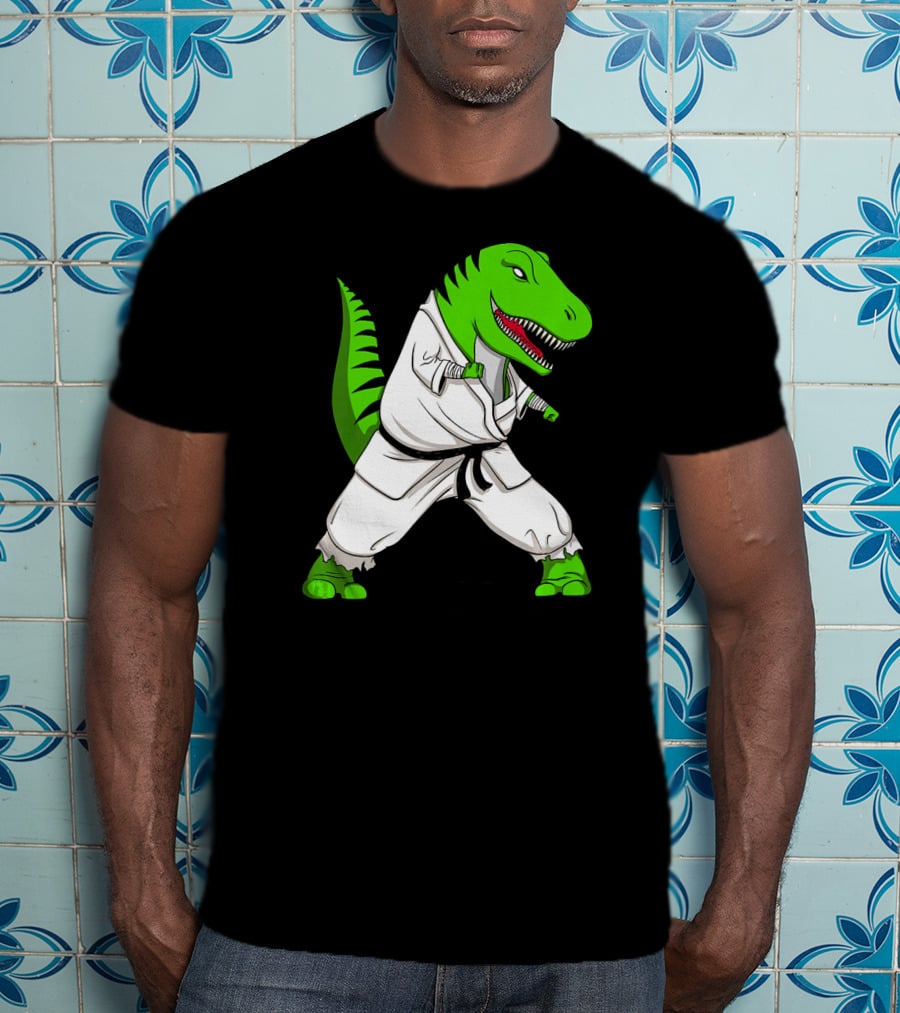 T Rex Dinosaur Karate Ninja Martial Arts Gi T-Shirt