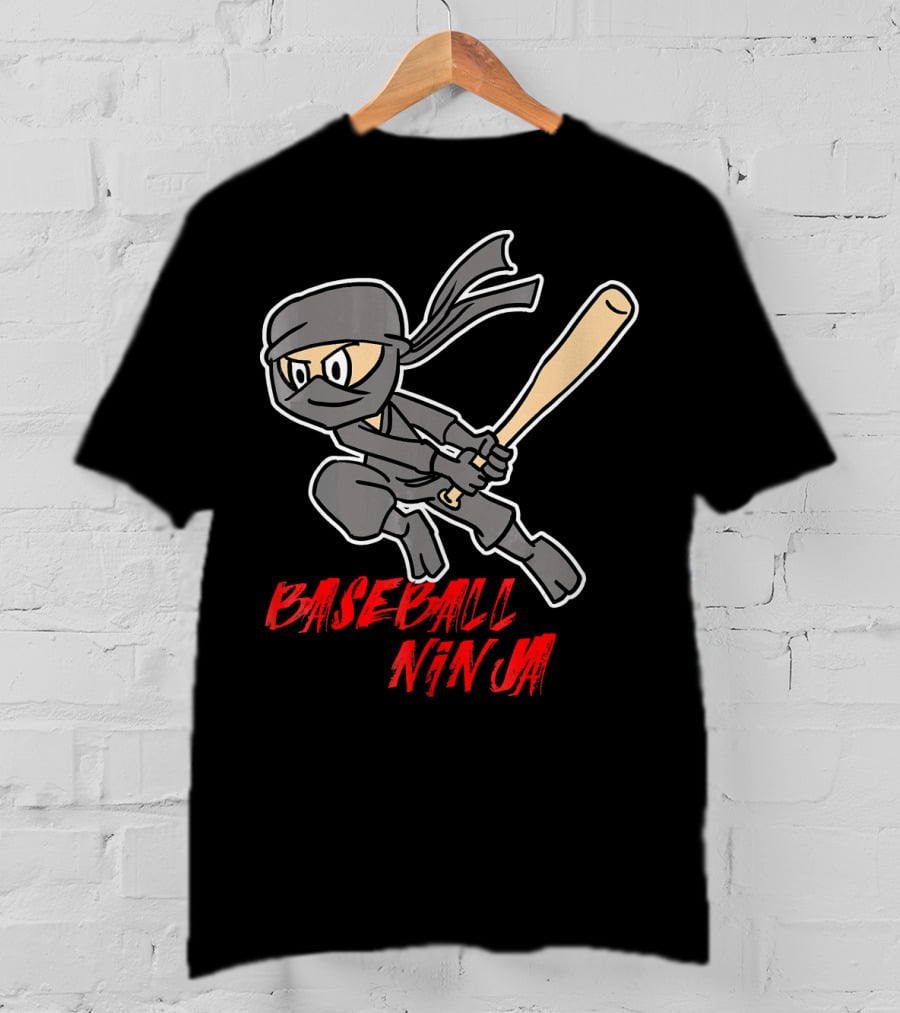 Baseball Ninja Funny Sport Game League Action T-Shirt