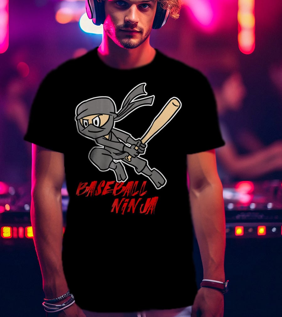 Baseball Ninja Funny Sport Game League Action T-Shirt
