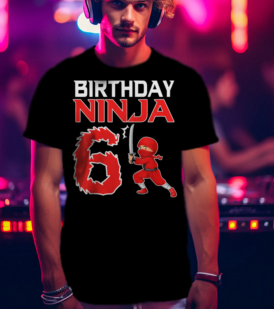 Birthday Ninja 6 Years Old Boy T-Shirt