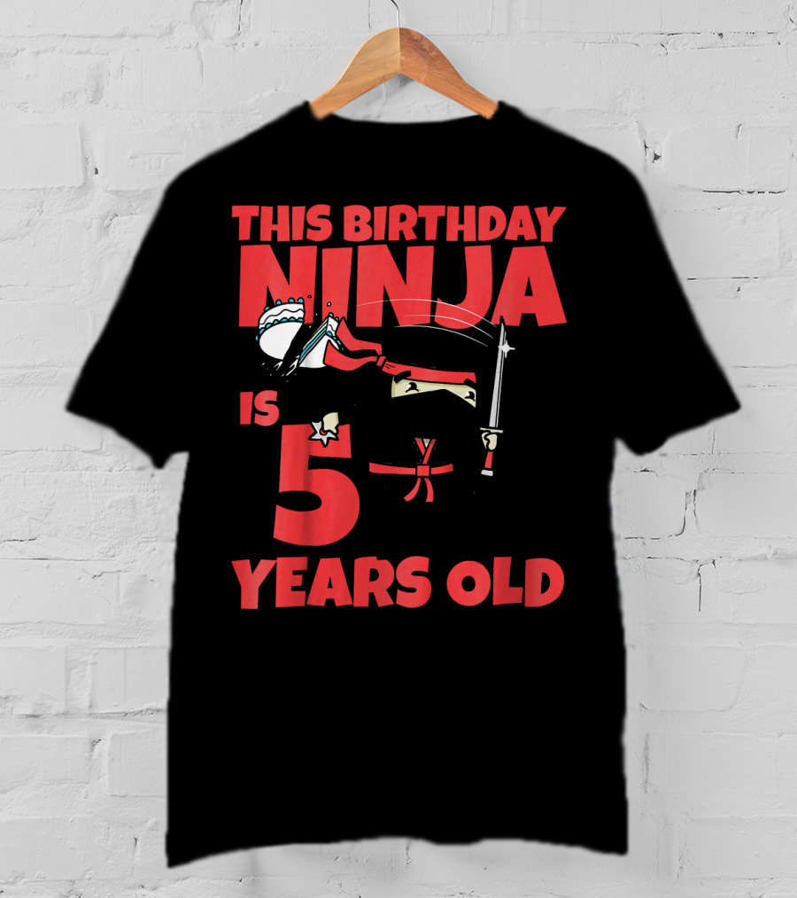 This Birthday Ninja Is 5 Years Old T-Shirt