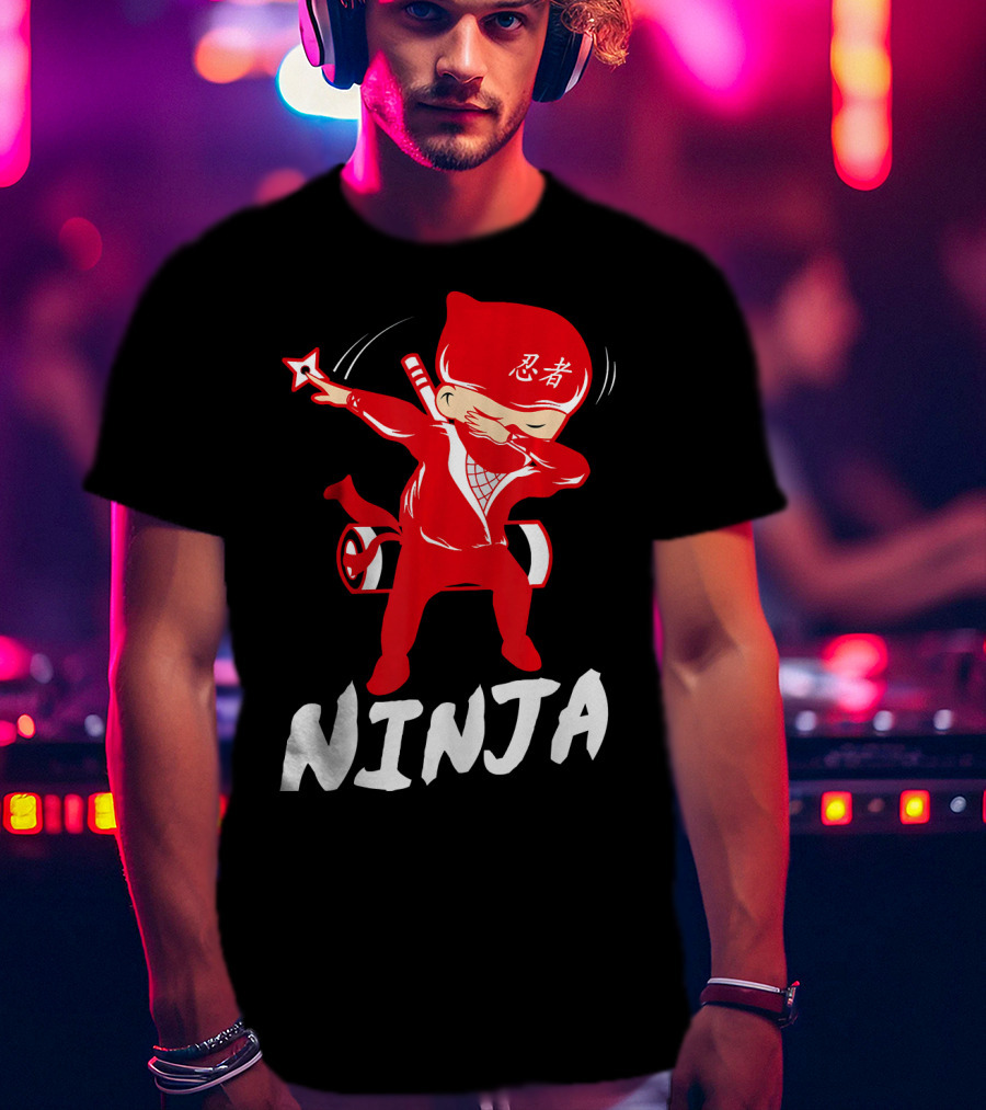 Ninja Dabbing Funny Martial Arts Star T-Shirt