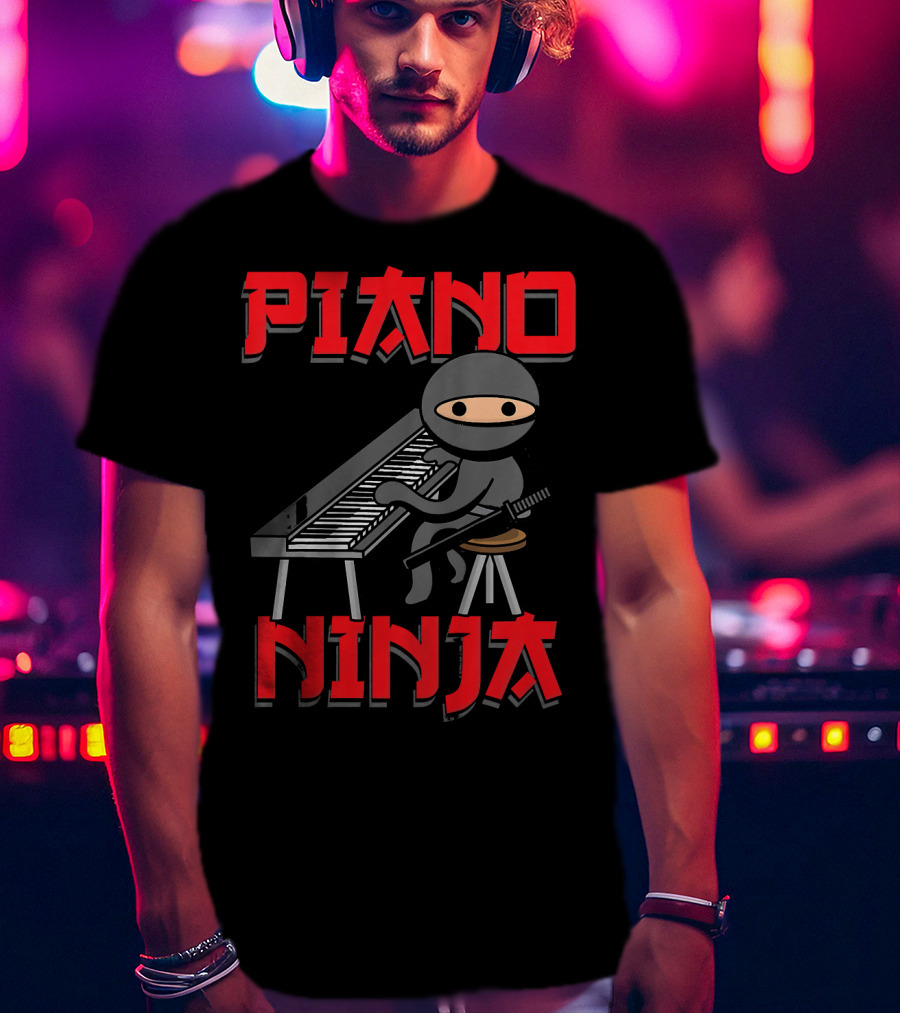 Piano Ninja Funny Keyboard Player T-Shirt