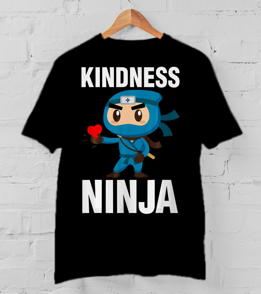 Kindness Ninja Anti Bullying Kids School Hero With Heart T-Shirt
