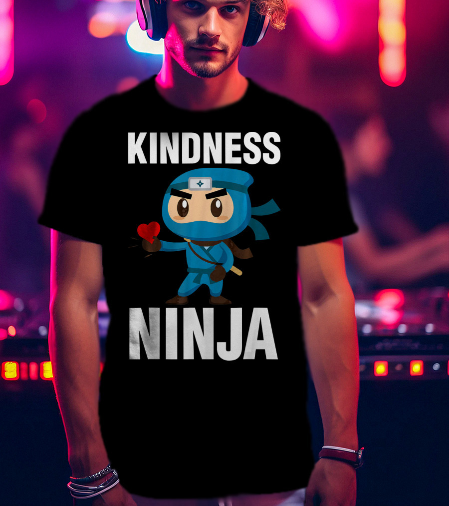 Kindness Ninja Anti Bullying Kids School Hero With Heart T-Shirt