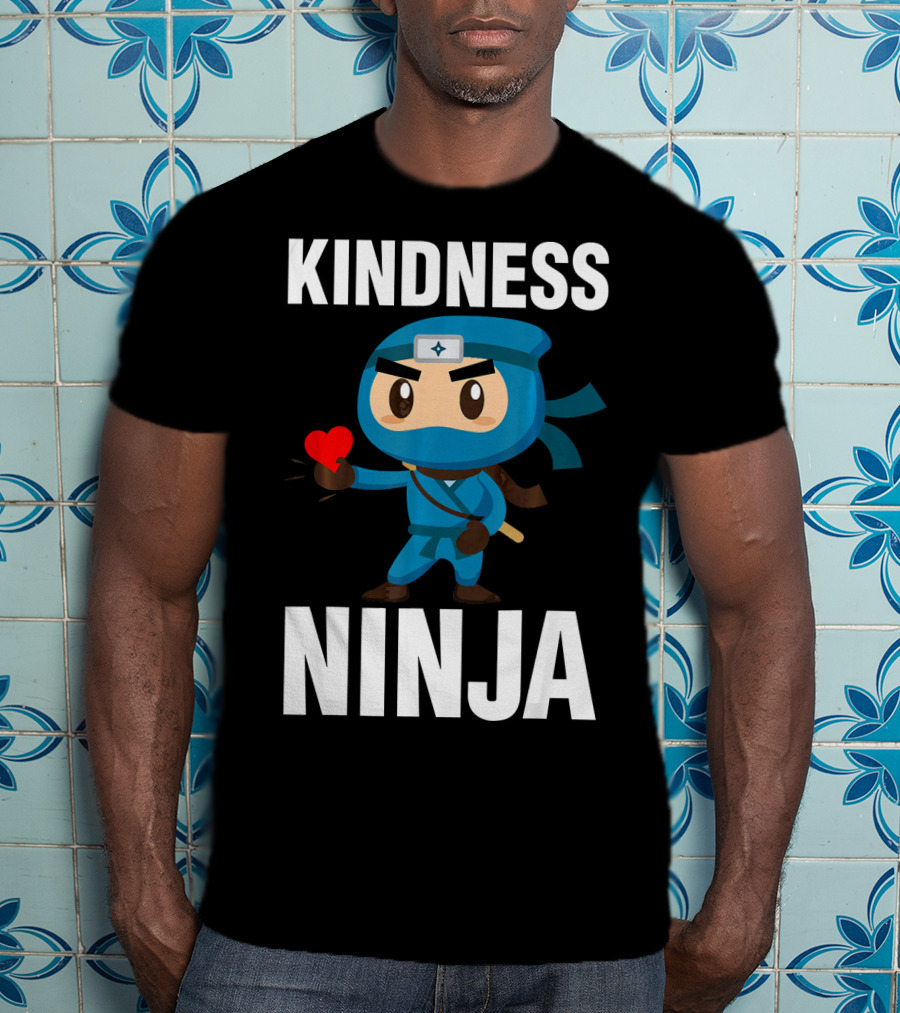 Kindness Ninja Anti Bullying Kids School Hero With Heart T-Shirt