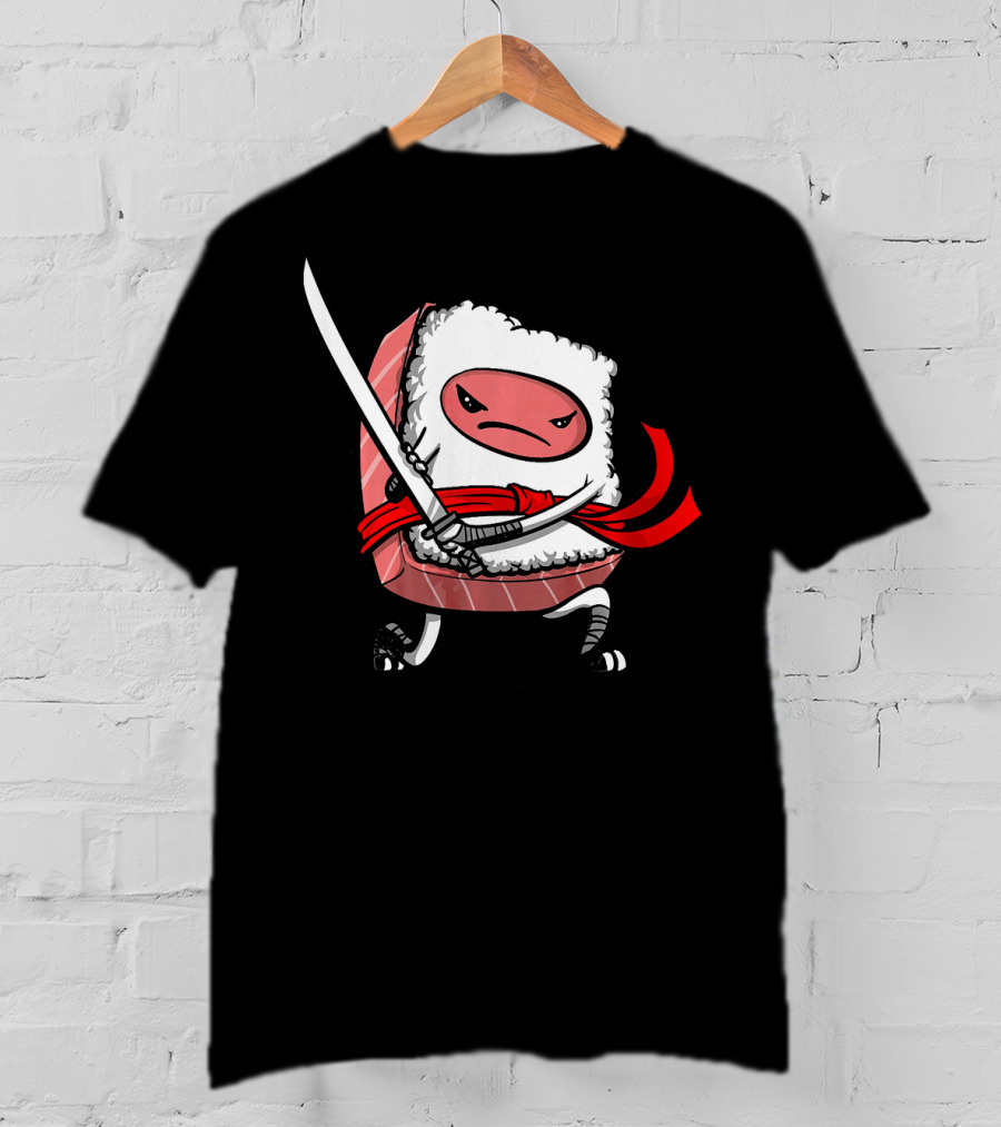 Sushi Samurai Ninja Funny Martial Arts Warrior With Sword T-Shirt