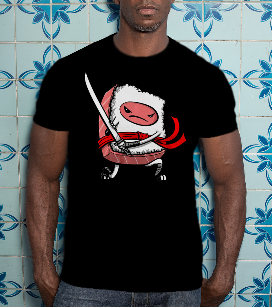 Sushi Samurai Ninja Funny Martial Arts Warrior With Sword T-Shirt