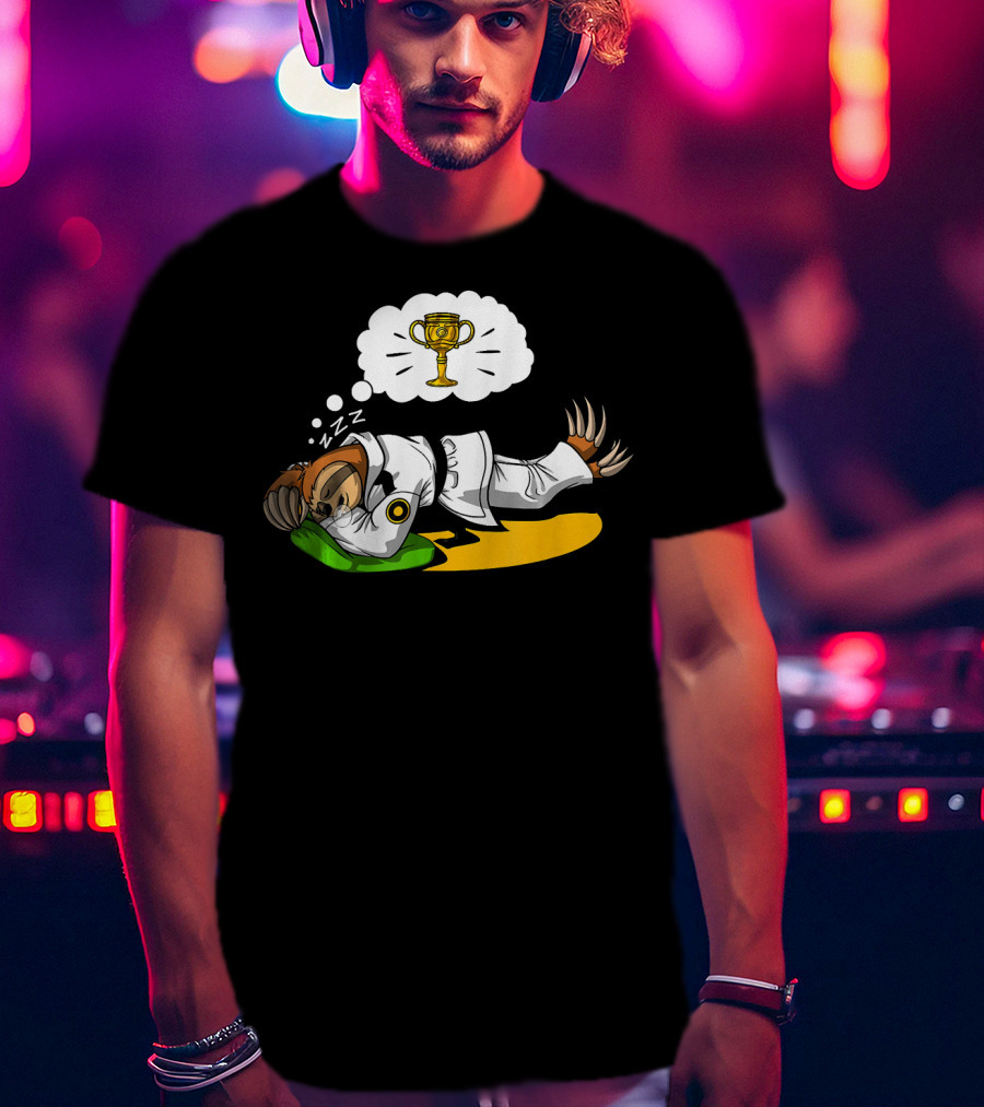Sloth Nap Karate Funny Martial Arts Ninja Champion Dreaming T-Shirt