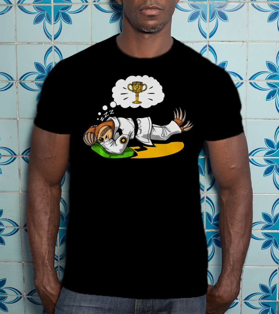 Sloth Nap Karate Funny Martial Arts Ninja Champion Dreaming T-Shirt