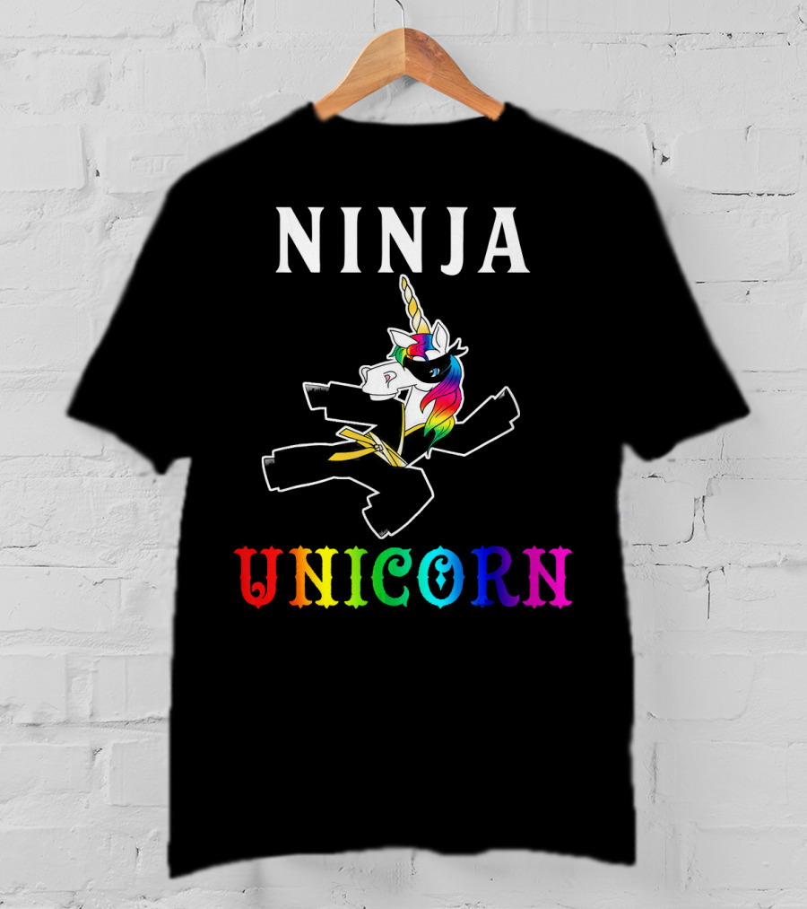 Ninja Unicorn Rainbow Anim T-Shirt