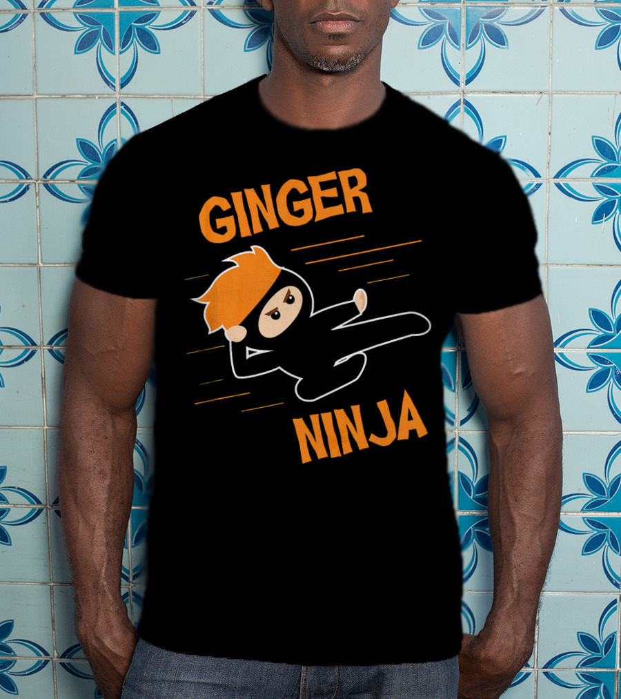 Ginger Ninja Red Hair Funny Kick T-Shirt