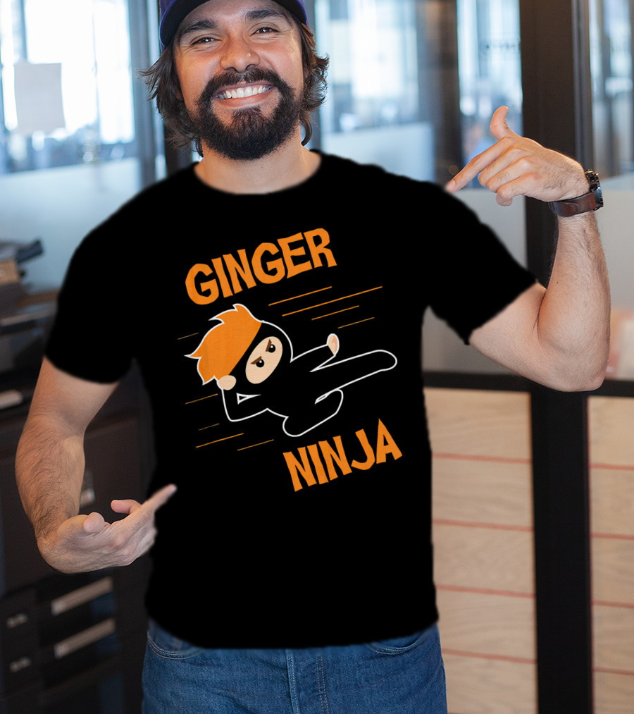 Ginger Ninja Red Hair Funny Kick T-Shirt