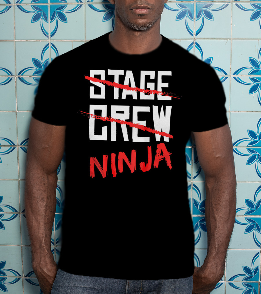 STAGE CREW NINJA BACK Printed T-Shirt