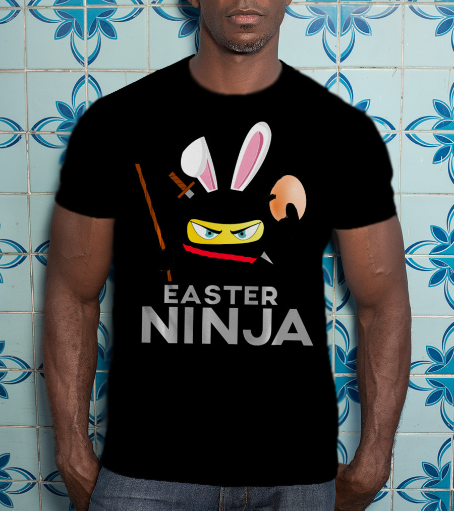 Easter Ninja Rabbit Mask Samurai Sword T-Shirt