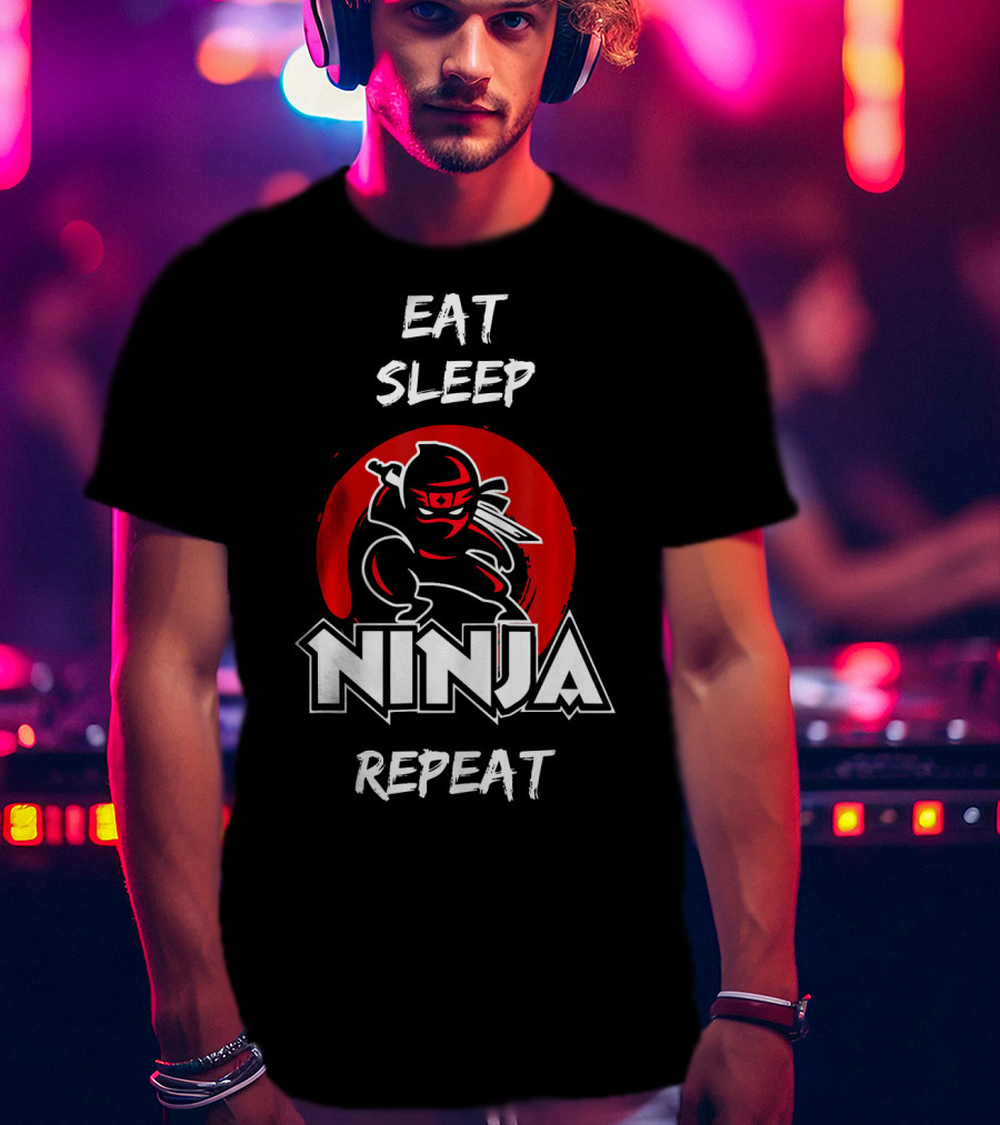 Eat Sleep Ninja Repeat Birthday Boys T-Shirt