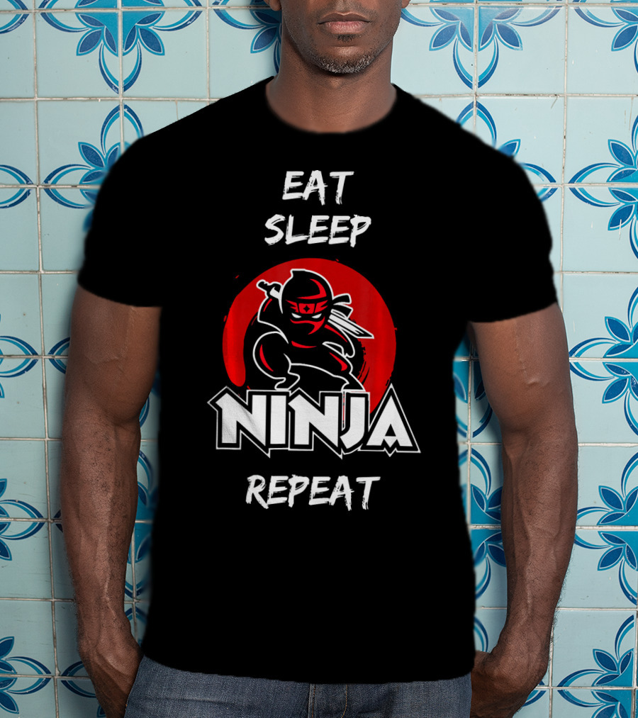 Eat Sleep Ninja Repeat Birthday Boys T-Shirt