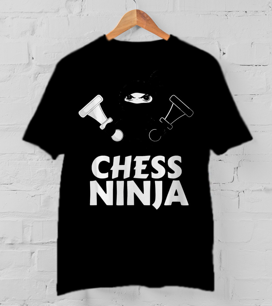 Chess Ninja Fun Warrior With Chess Pieces T-Shirt