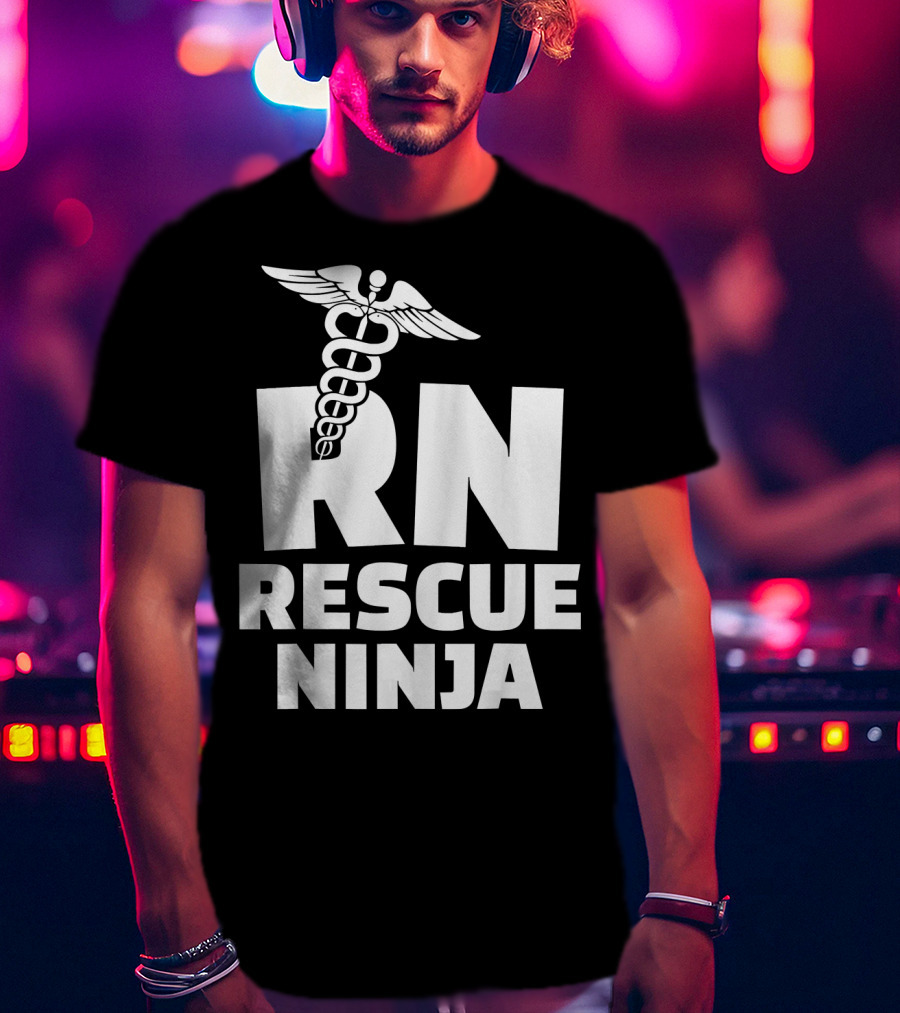 RN Rescue Ninja Nurses Caduceus T-Shirt