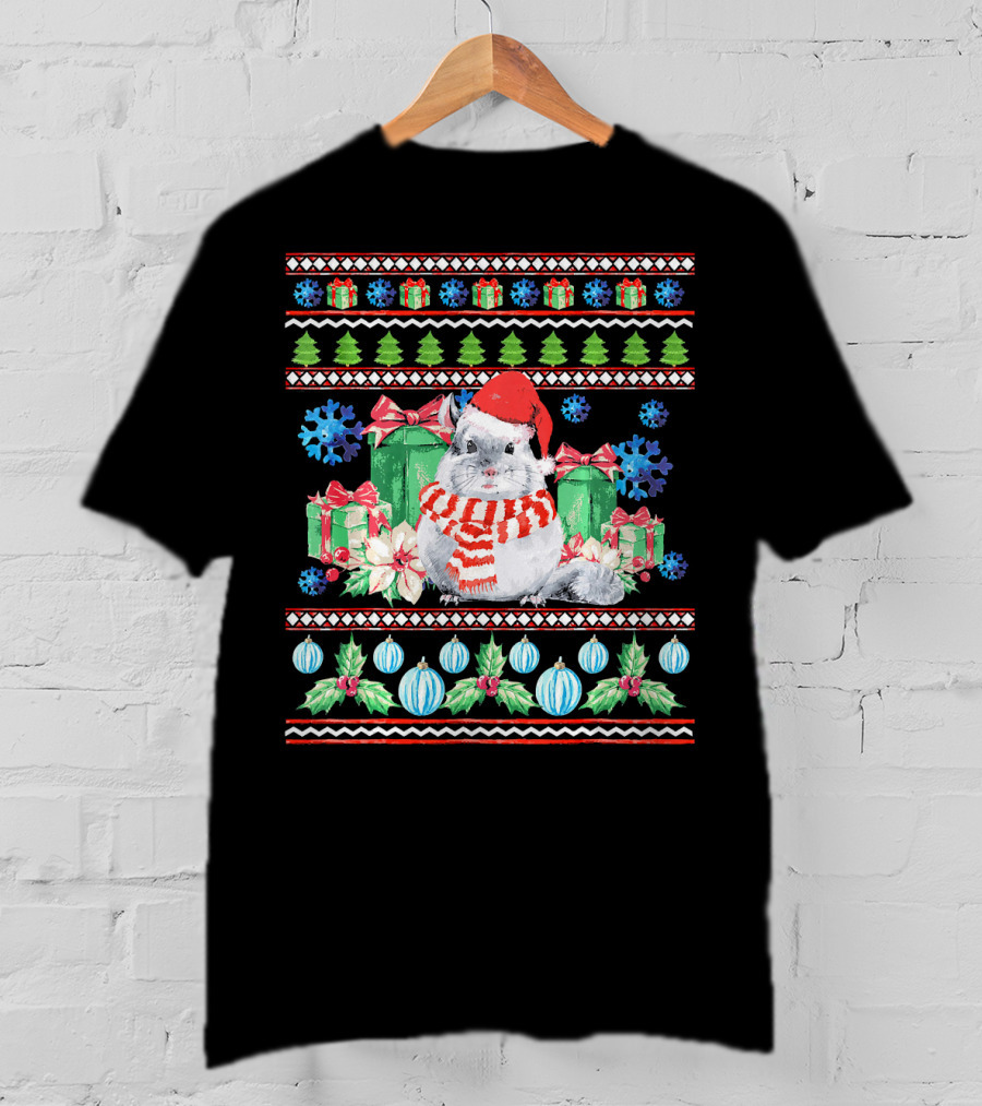 Chinchilla Christmas Holiday Gift T-Shirt