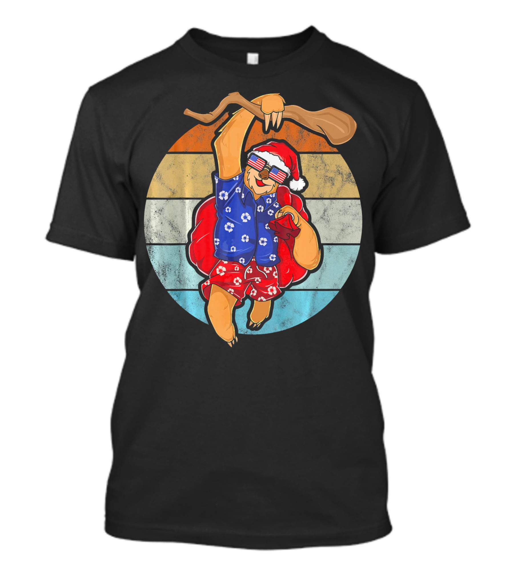 Vintage Clothing Unique Sloth Retro Santa Vacation T-Shirt