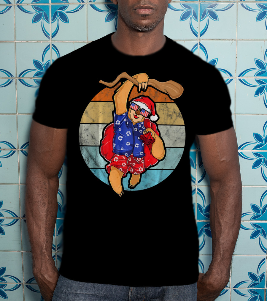 Vintage Clothing Unique Sloth Retro Santa Vacation T-Shirt