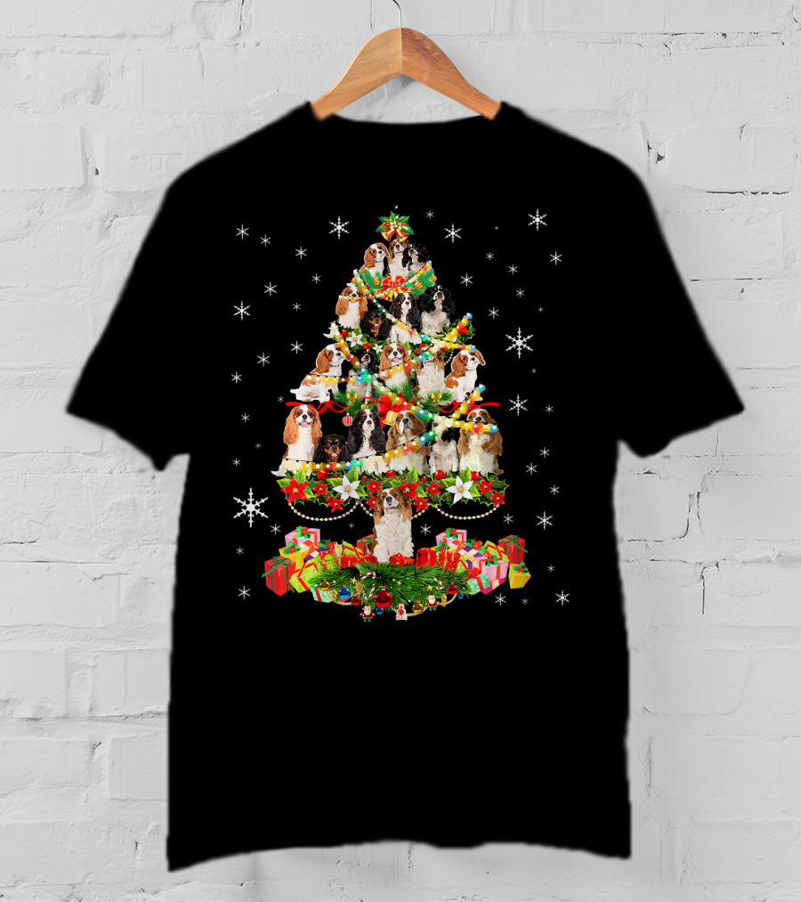 Cavalier King Charles Spaniel Christmas Tree Holiday T-Shirt