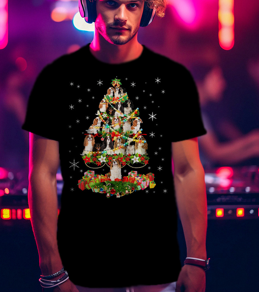 Cavalier King Charles Spaniel Christmas Tree Holiday T-Shirt