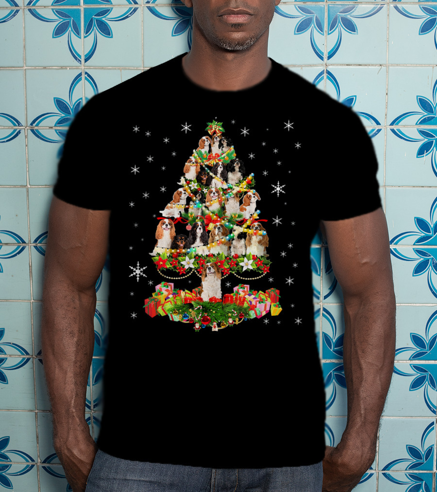 Cavalier King Charles Spaniel Christmas Tree Holiday T-Shirt