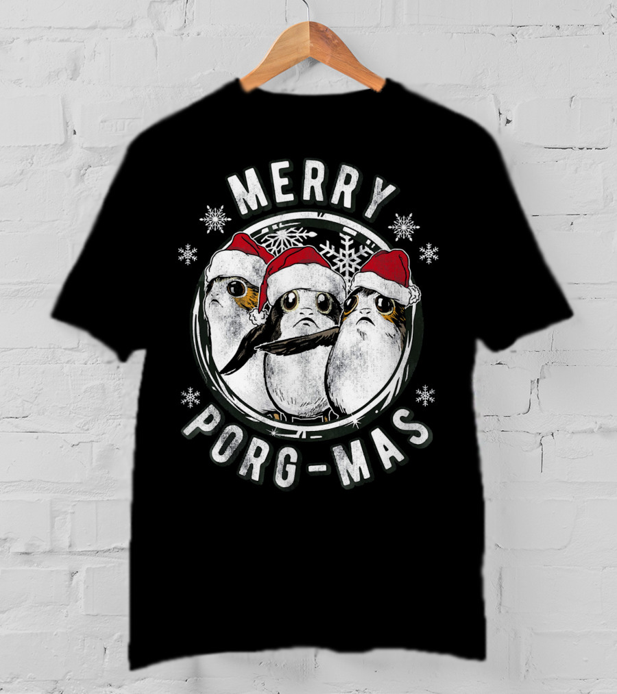 Star Wars Merry Porg Mas Christmas Holiday T-Shirt