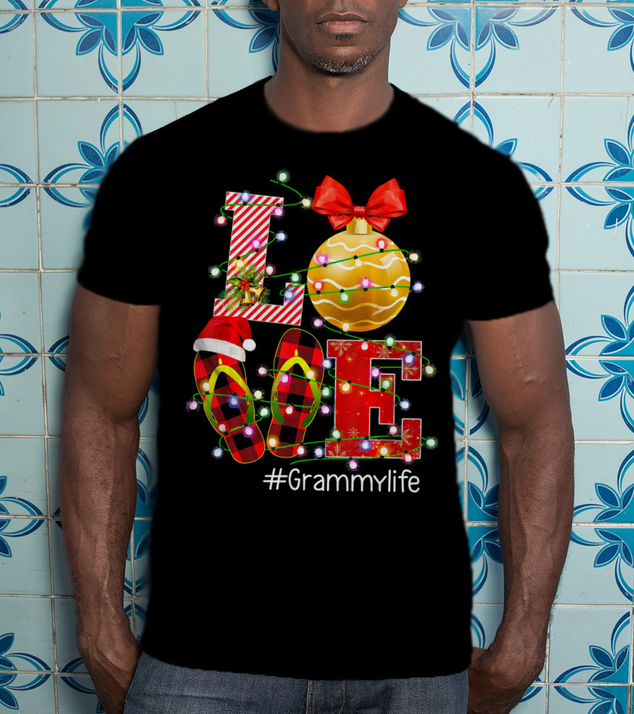 LOVE Christmas Ornaments Lights #Grammylife T-Shirt