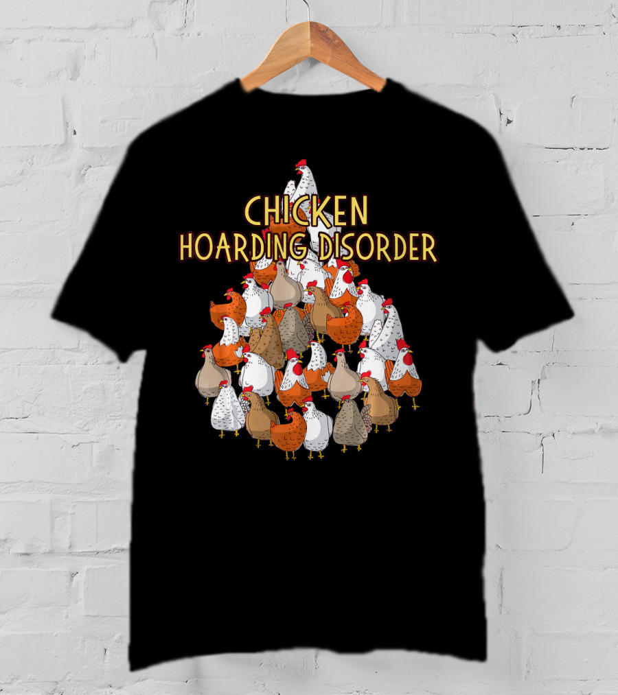 Chicken Hoarding Disorder Multicolor Chicken Pyramid T-Shirt
