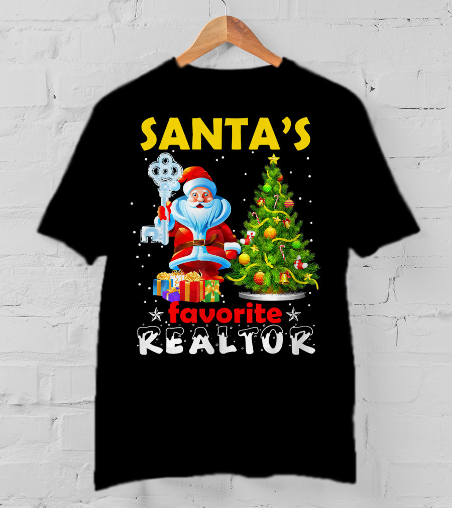 Santa's Favorite Realtor Christmas Tree Presents Key T-Shirt