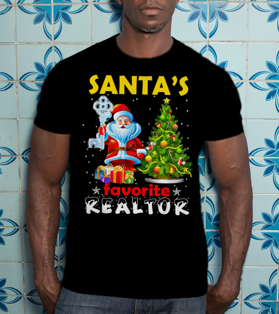 Santa's Favorite Realtor Christmas Tree Presents Key T-Shirt
