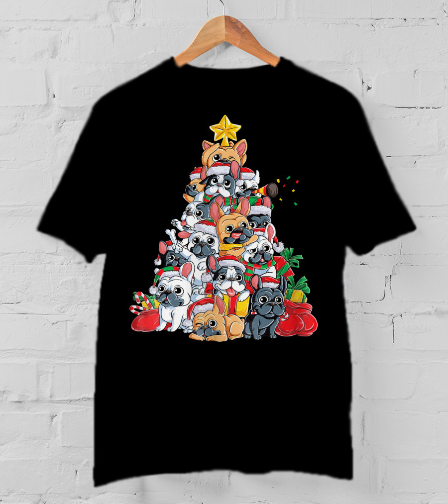 French Bulldog Xmas Tree Holiday T-Shirt