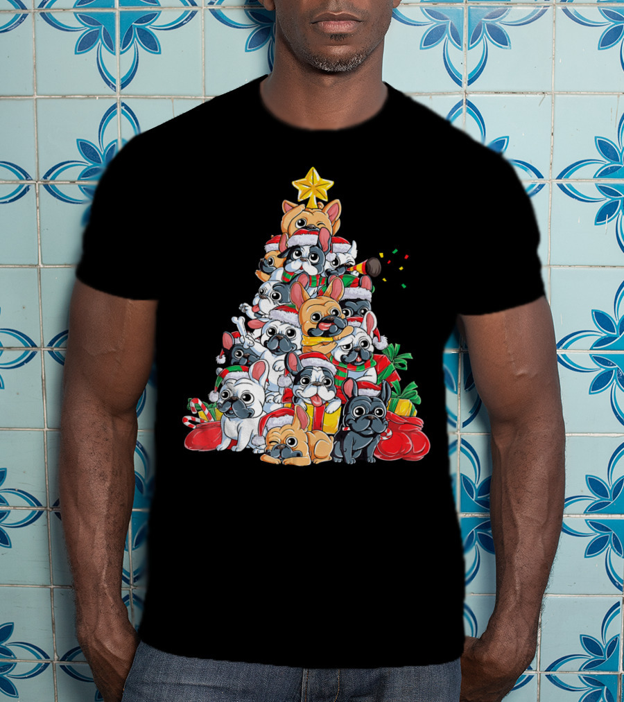 French Bulldog Xmas Tree Holiday T-Shirt