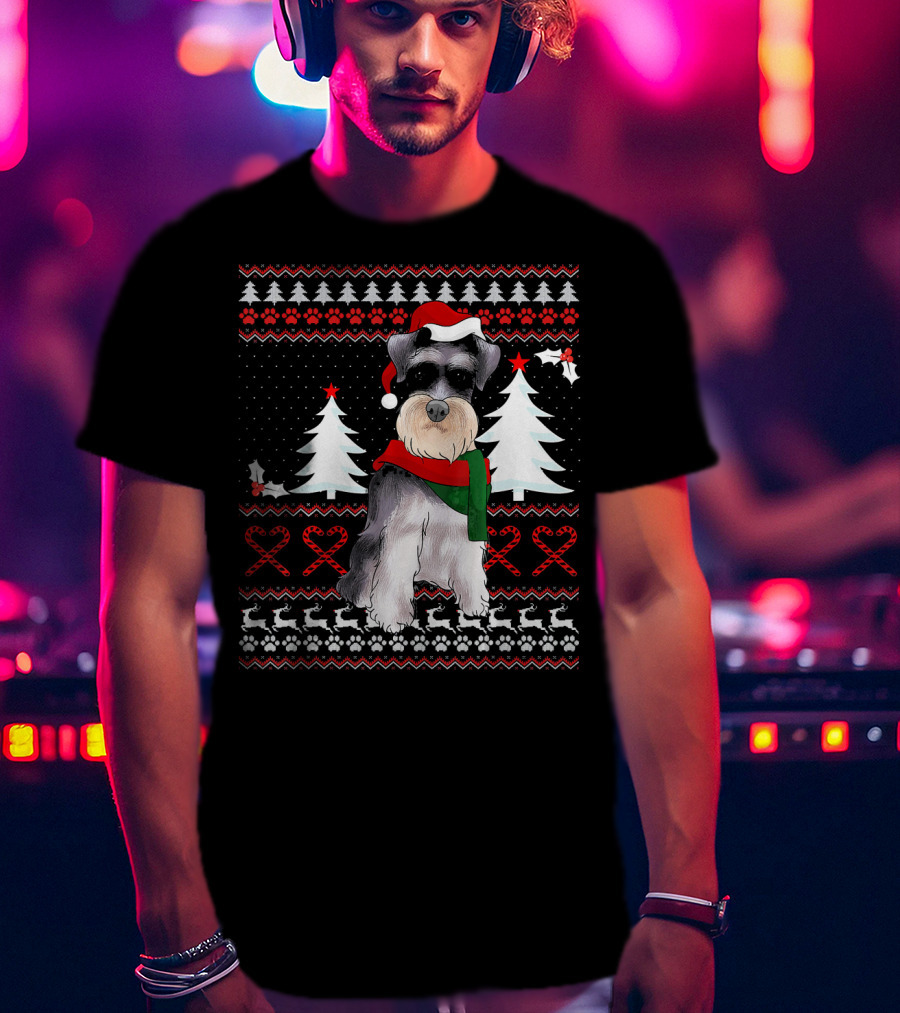 Miniature Schnauzer Christmas Holiday T-Shirt