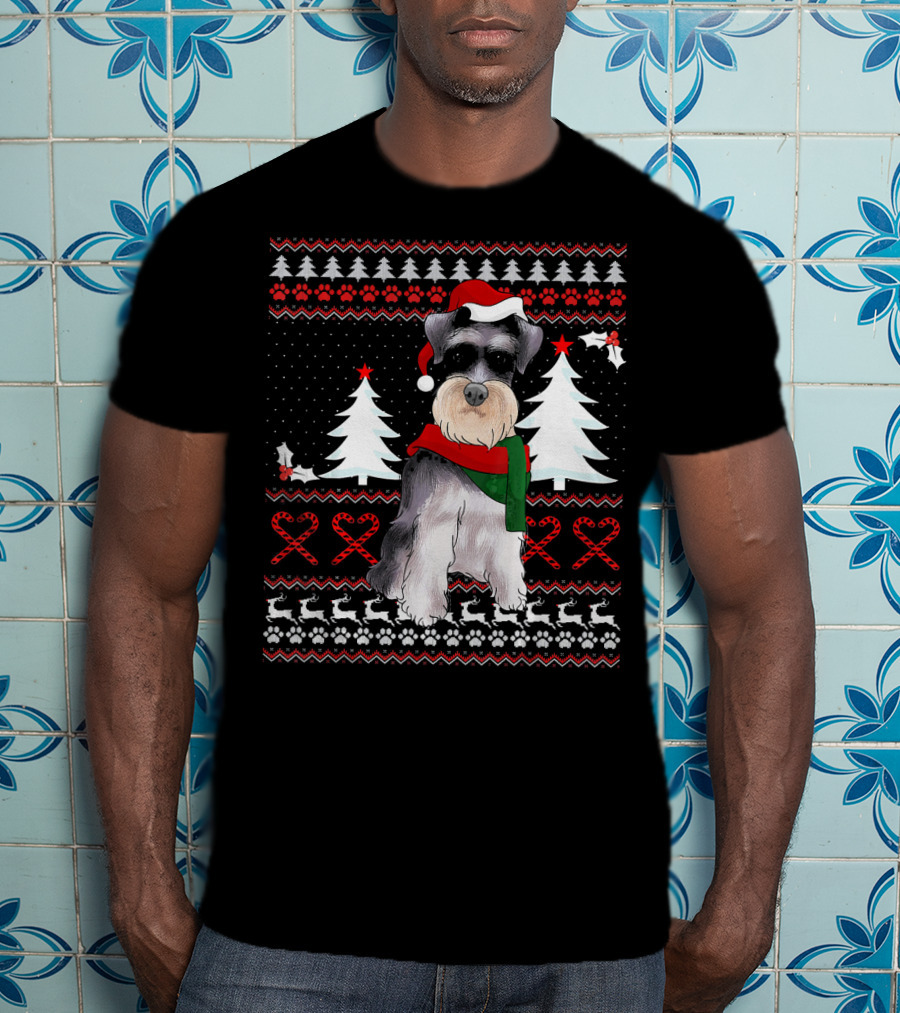 Miniature Schnauzer Christmas Holiday T-Shirt