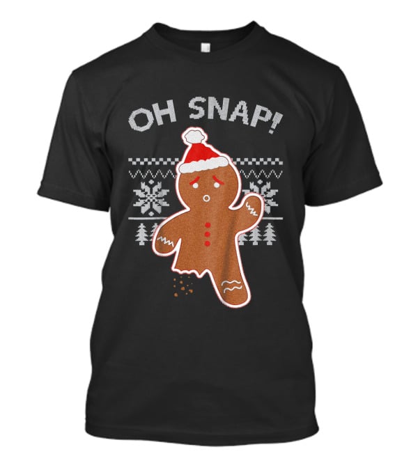 OH SNAP Gingerbread Christmas Sweater Santa Hat T-Shirt