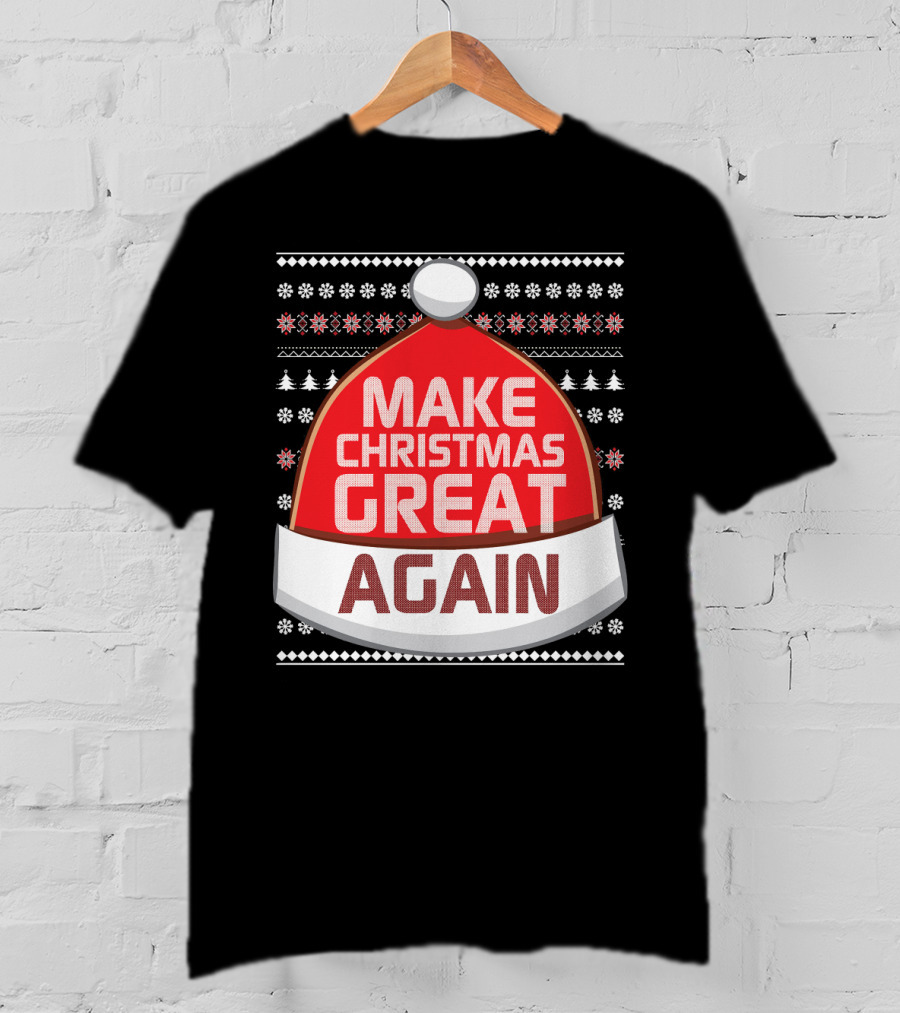 Make Christmas Great Again Santa Hat Snowflake T-Shirt