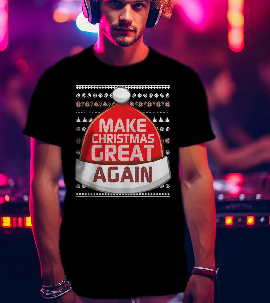Make Christmas Great Again Santa Hat Snowflake T-Shirt