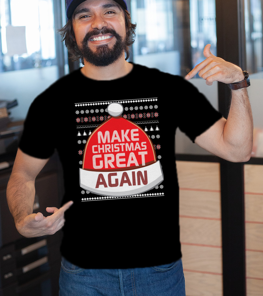 Make Christmas Great Again Santa Hat Snowflake T-Shirt
