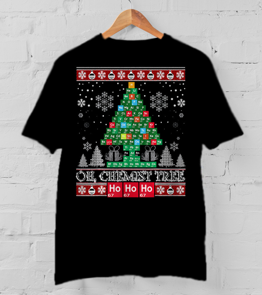 Oh Chemist Tree Periodic Table Christmas Ho Ho Ho G7 T-Shirt