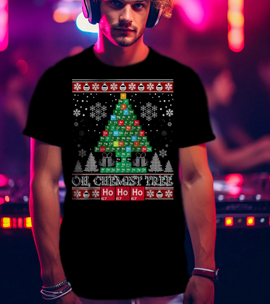 Oh Chemist Tree Periodic Table Christmas Ho Ho Ho G7 T-Shirt