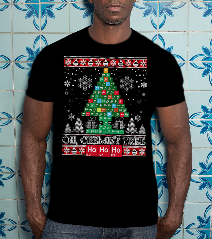 Oh Chemist Tree Periodic Table Christmas Ho Ho Ho G7 T-Shirt