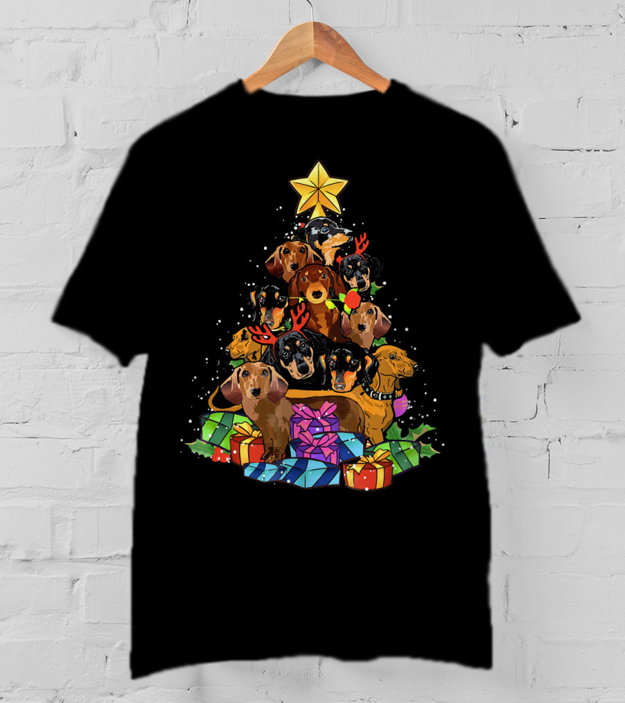 Christmas Tree Dachshund Noel Decoration T-Shirt