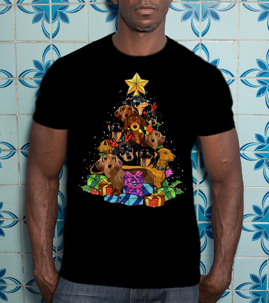 Christmas Tree Dachshund Noel Decoration T-Shirt