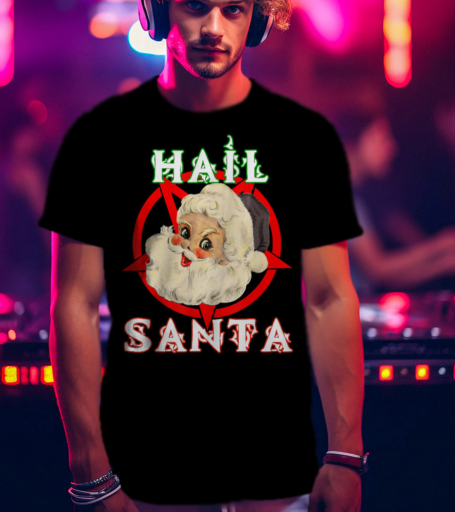Hail Santa Santa Claus Demonic Satanic Pentagram T-Shirt